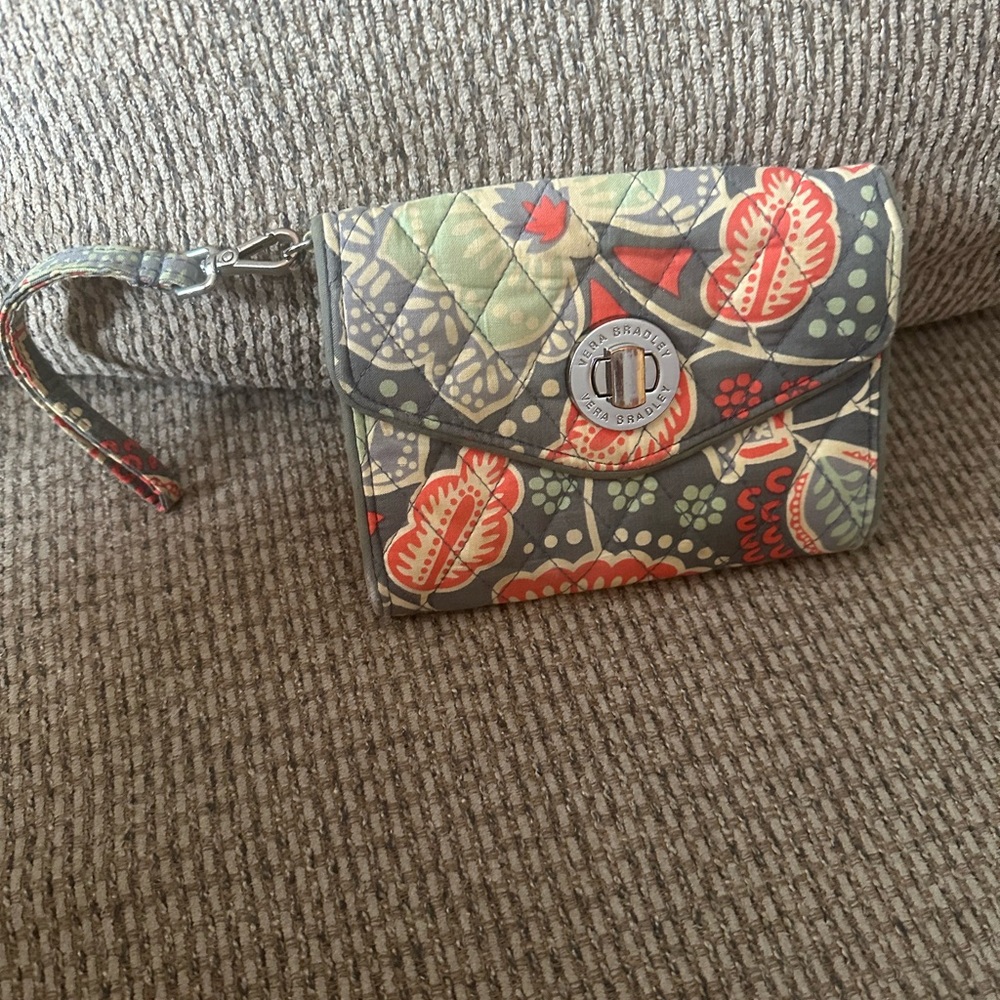 Vera Bradley Red and Green Clutch Wristlet